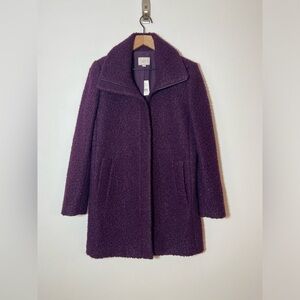 NWT Ann Taylor Loft Purple Pea Coat Size Small